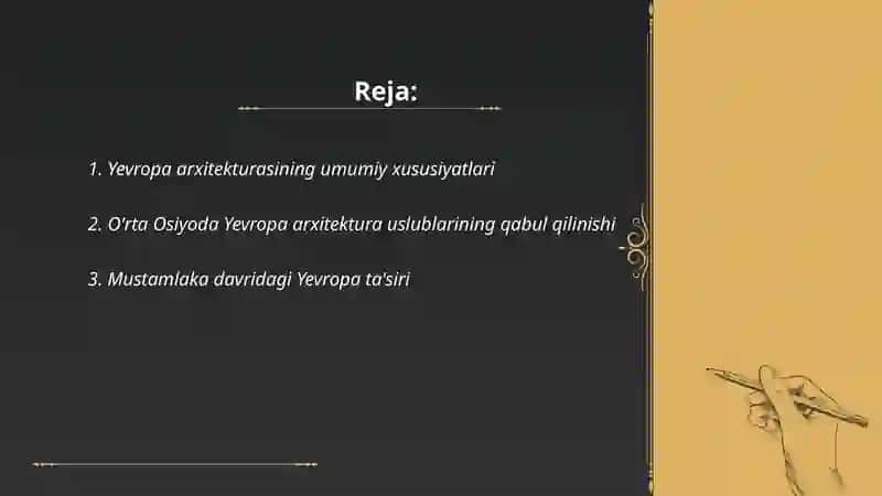 Yevropa arxitekturasining Oʻrta Osiyoga taʼsiri 2