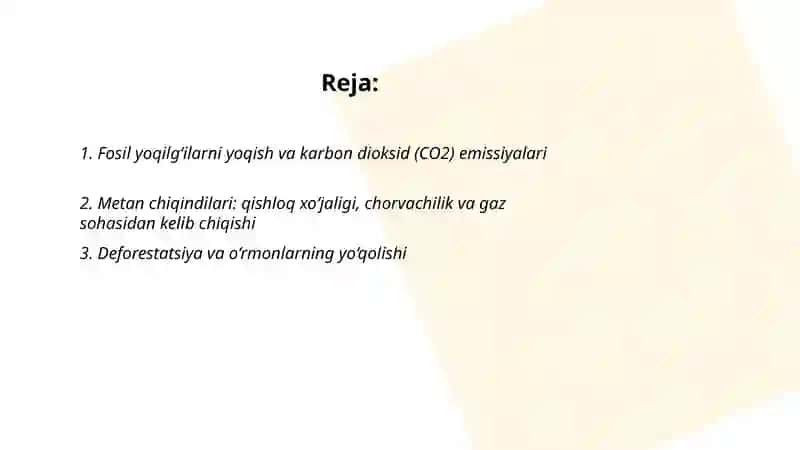 Iqlim o‘zgarishlarin va ekologik muammolarning kelib chiqishi 2