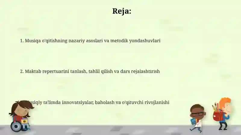 Musiqa o‘qitish nazariyasi metodikasi va maktab repertuari kursi 2