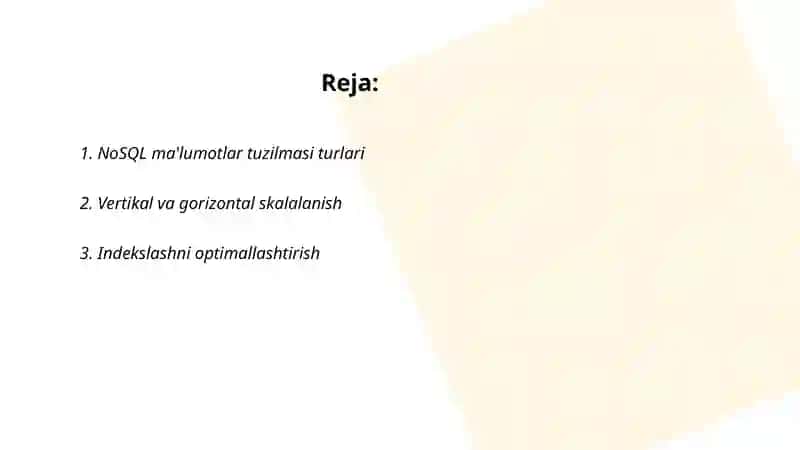NoSQL tizimlarida ma'lumotlarni optimallashtirish 2