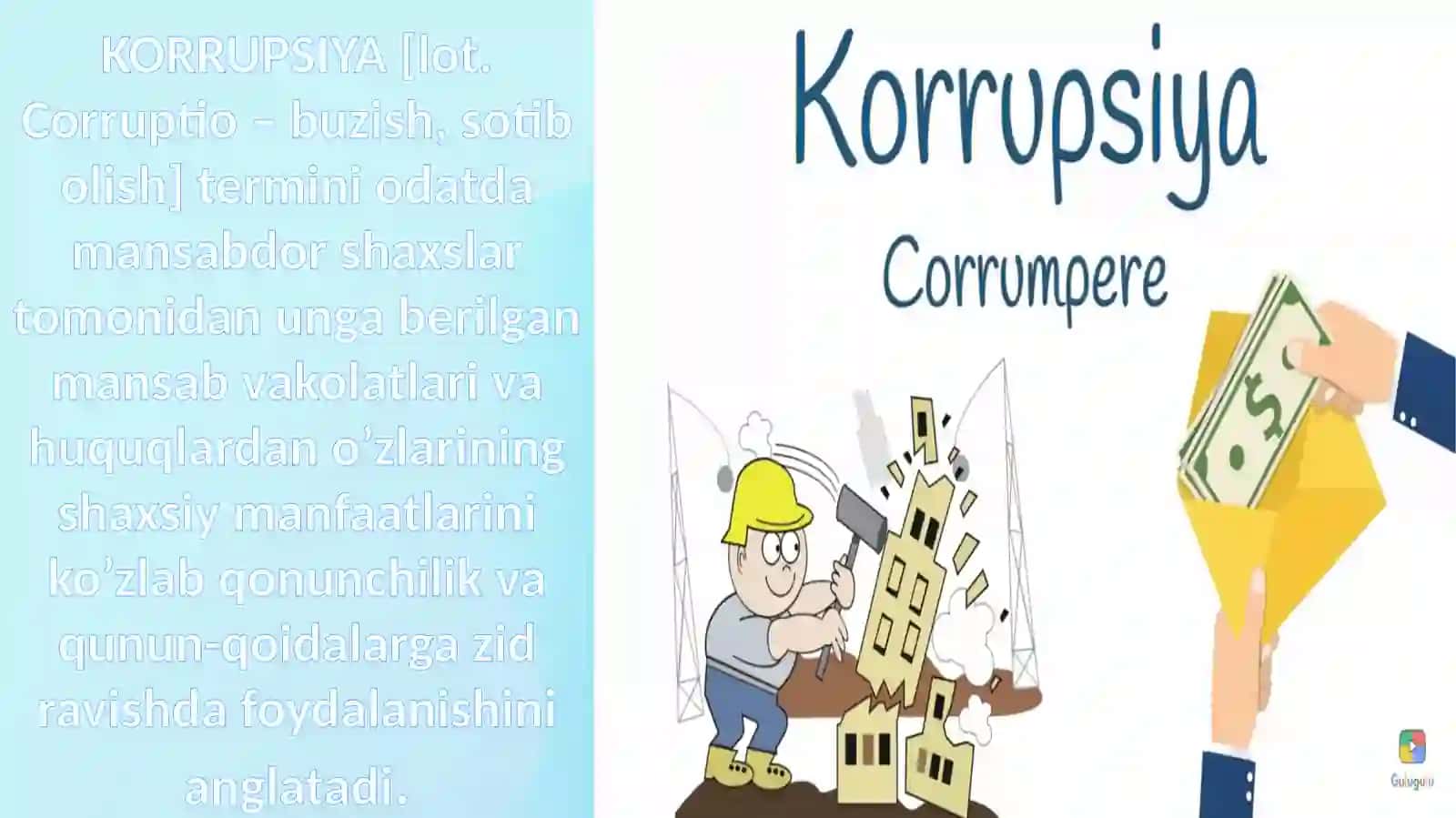 JAMIYAT RIVOJIGA G’OV BO’LAYOTGAN YANA BIR ILLAT BU-KORRUPSIYA BALOSIDIR 2