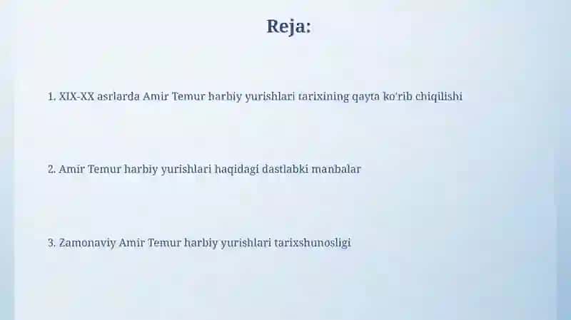 Amir Temur harbiy yurishlari tarixshunosligi 2