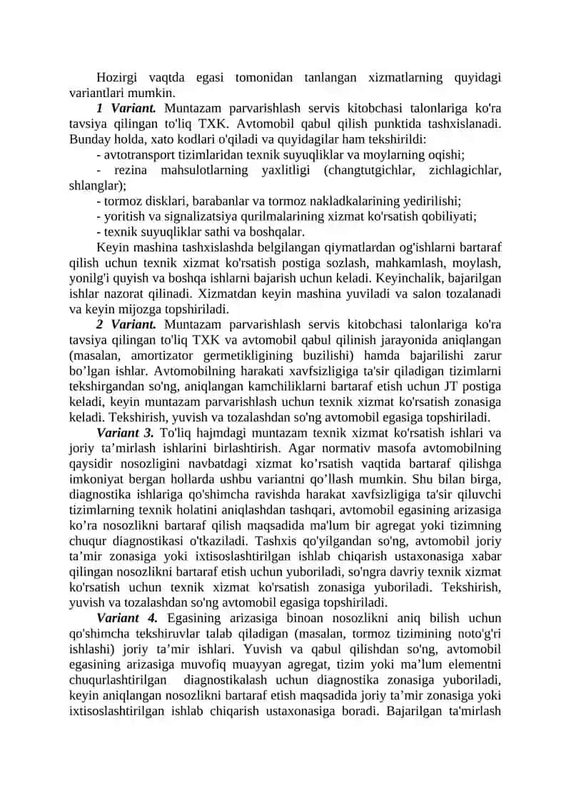 38-Mavzu (nazariy) Avtoservis korxonalarida ishlab chiqarishni tashkil etish 2
