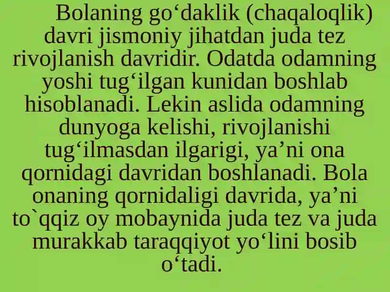 Chaqaloqlik va ilk bolalik davrining psixologik xususiyatlari 2