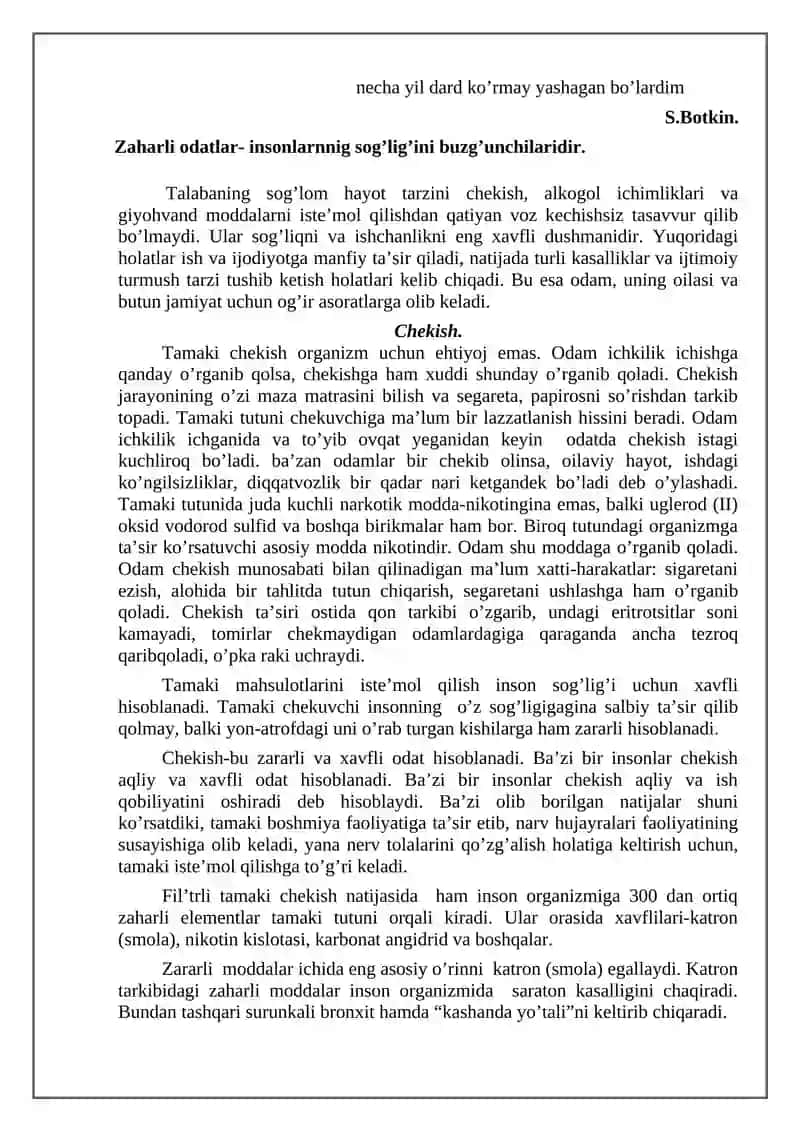 Zararli odatlar  salomatlik kushandasidir 2