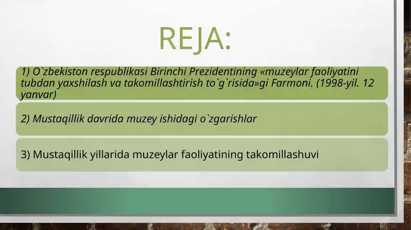 Mustaqillik davrida muzeylar va muzey ishi tarixi 2