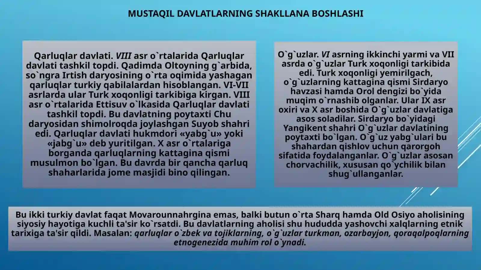 IX-XII asrlar O'zbek davlat chiligining vazifalari 2