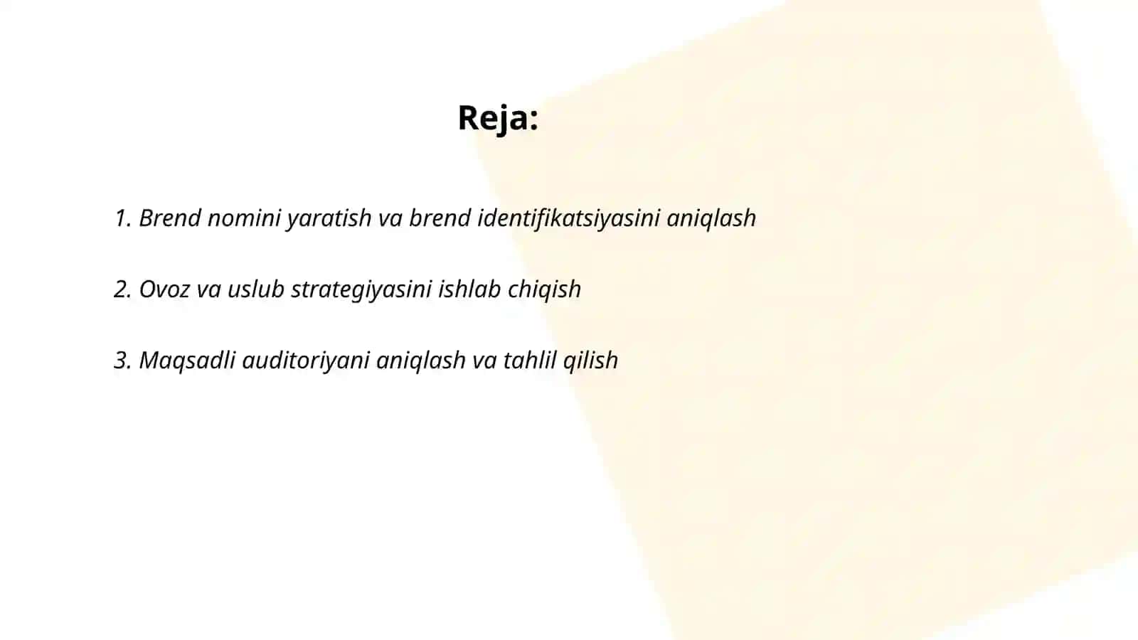 Brendni ijtimoiy tarmoqda o'rnatish va rivojlantirish 2