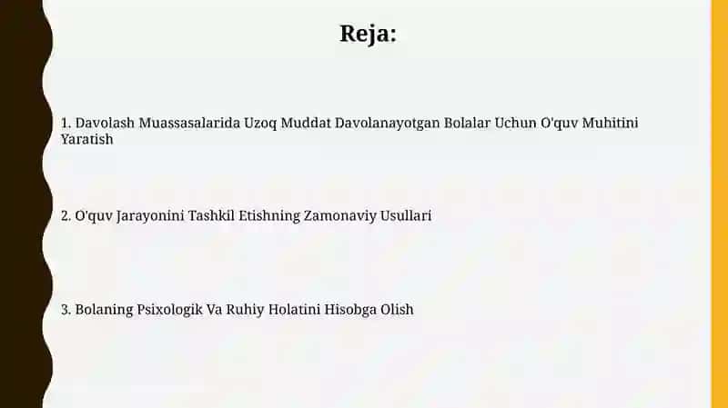 Davolash Muassasalarida Uzoq Muddat Davolanayotgan Bolalar Uchun O'quv Muhitini Yaratish 2