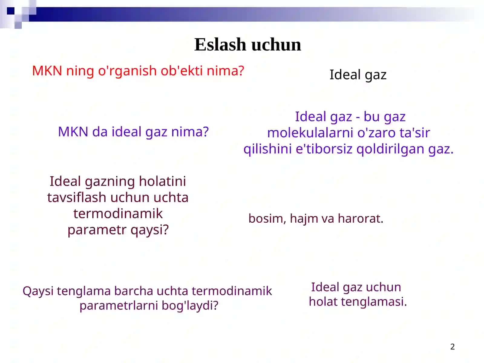 Ideal gaz 2