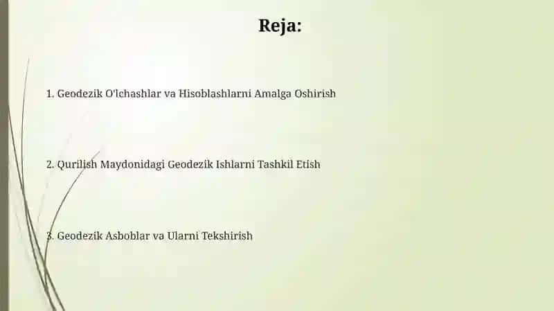 Geodezik ishlarni bajarish 2