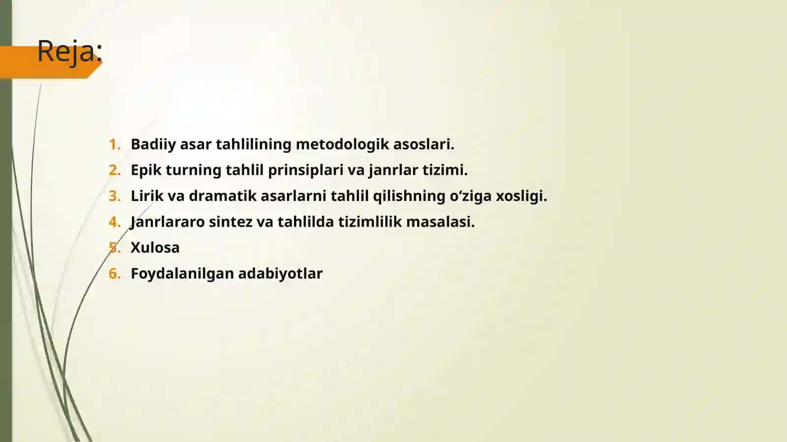 Badiiy asar tahlilida tur va xususiyatlarini hisobga olish 2