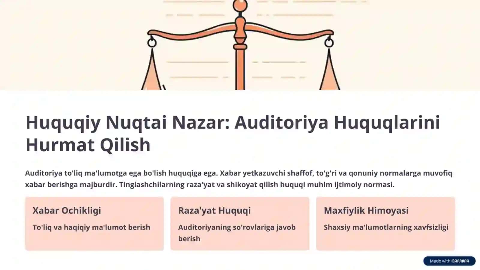 Auditoriyani Huquqiy, Ma'naviy, Axloqiy va Madaniy Baholash 2