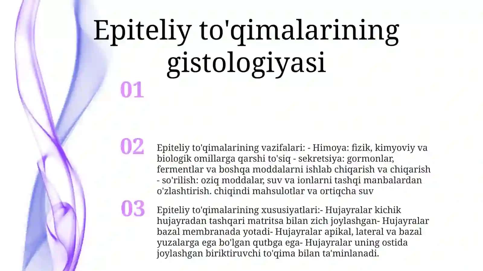 Turli Xil ToʻQimalar Epiteliy Hujayralari Xarakteristikasi 2