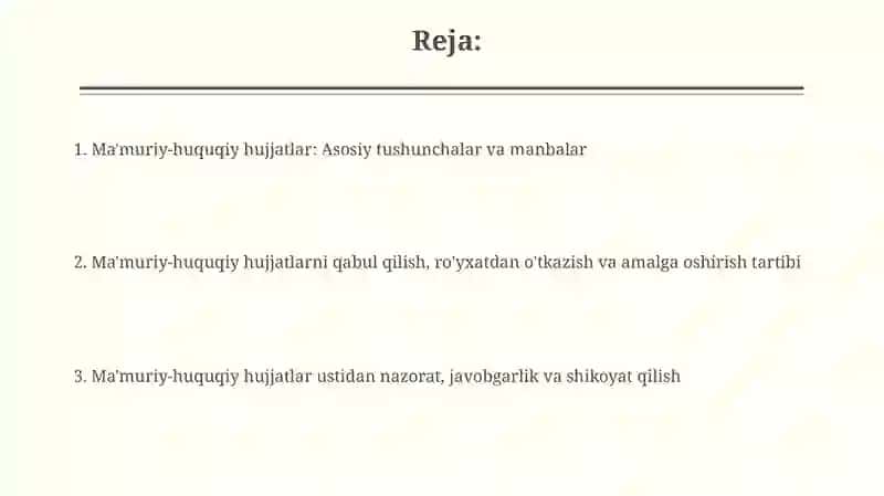 Ma'muriy-huquqiy hujjatlar 2