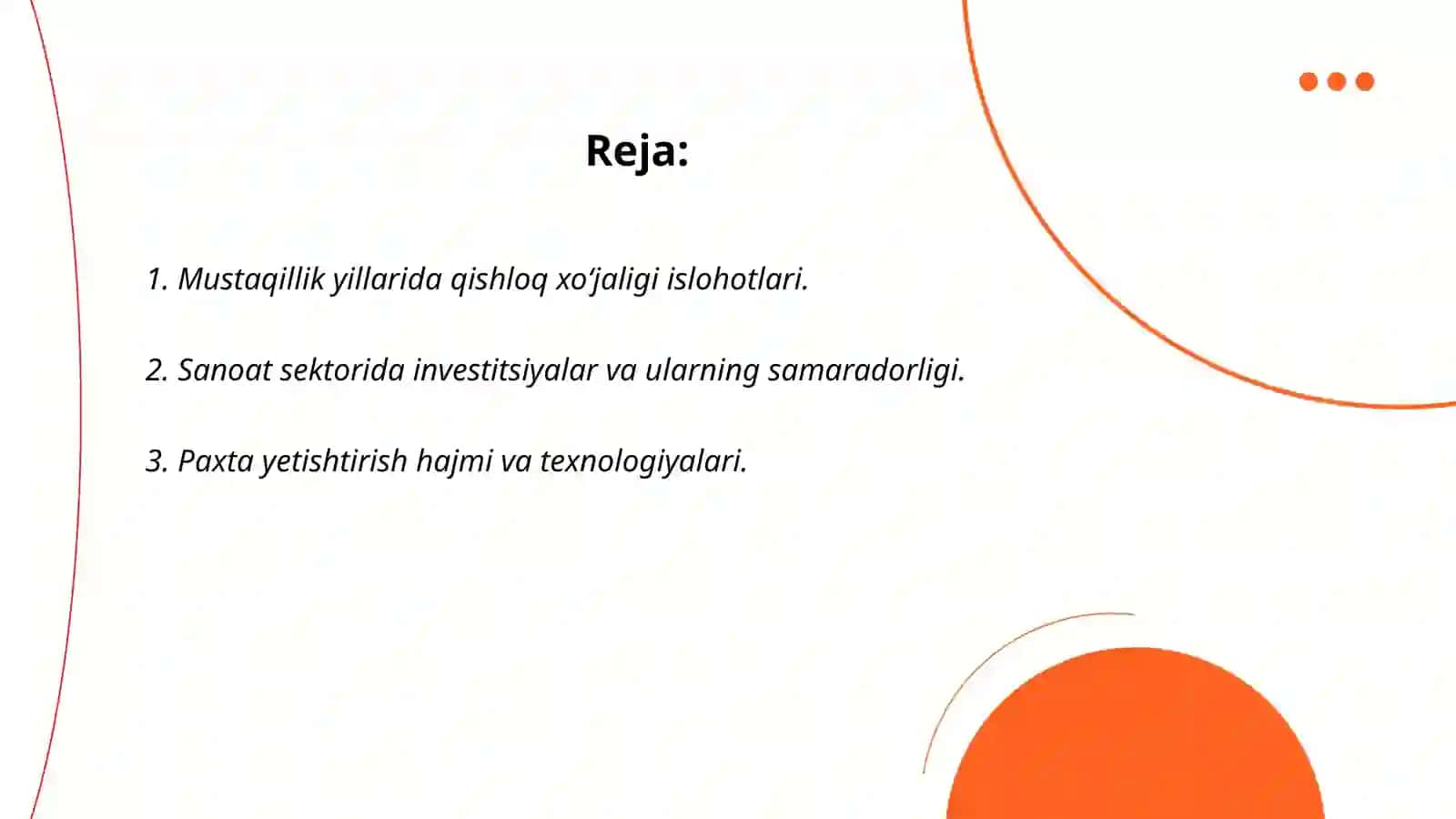 Mustaqillik yillarda qishloq xõjalikni va sanoat sohasidagi õzgarishlar 2