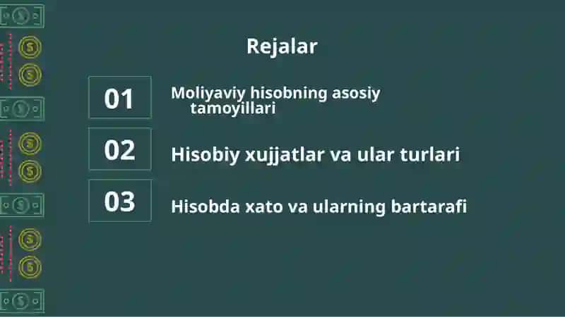 Moliyaviy hisob va hisobatning mohiyati 2