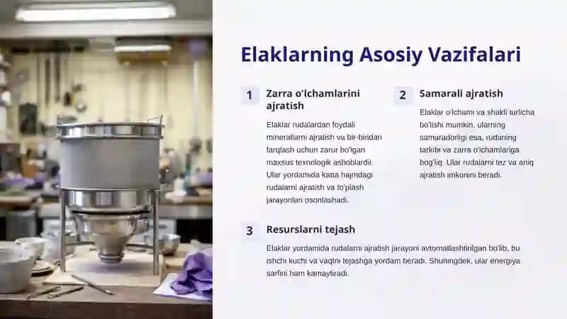 Elaklar va Ularning Ruda Saralashdagi Roli 2