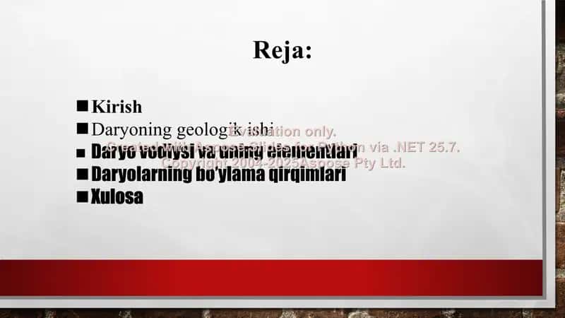 Daryoning geologik ishi (Eroziya, transportirovka va akkumulyatsiya) 2