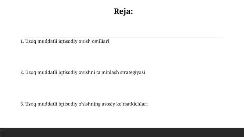Uzoq muddatli iqtisodiy o'sish 2