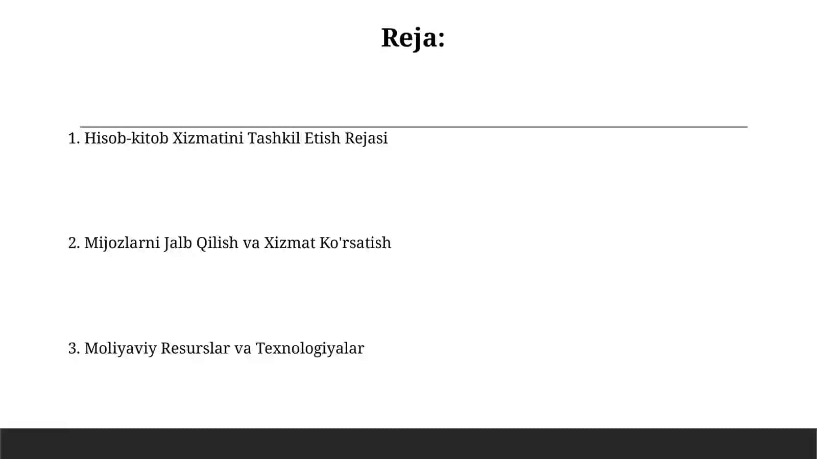 Bugalterya hisobi xizmatini tashkil etish 2