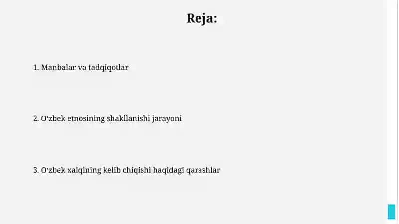 O'zbek xalqining genezisi haqidagi qarashlar va g'oyalar 2