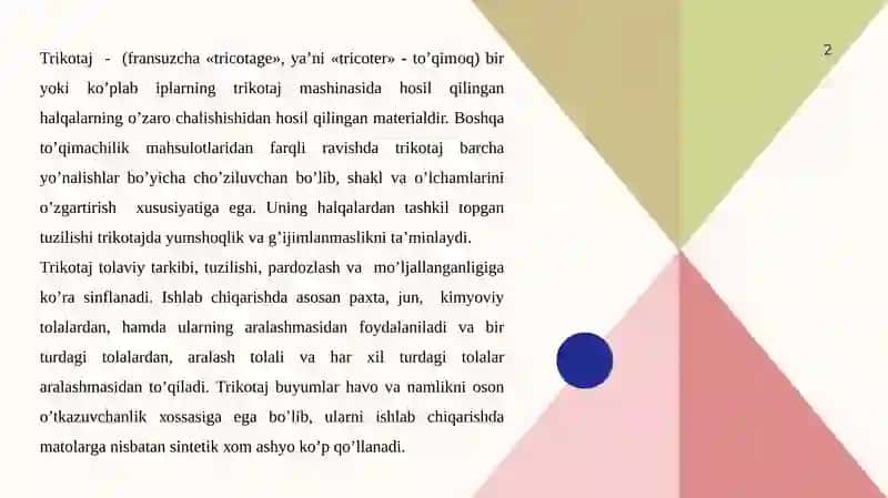 Trikotaj buyumlariga ishlov berish 2