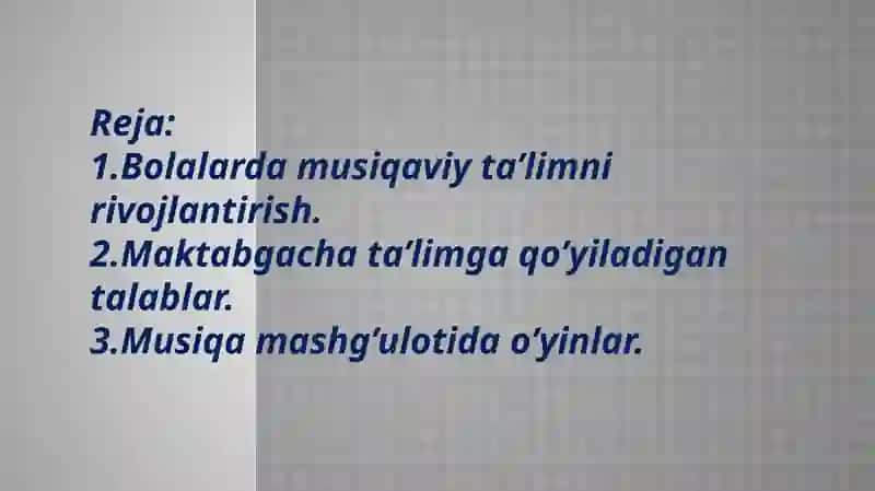 Bolalarni musiqa viy qobiliyati ni rivojlantirish 2