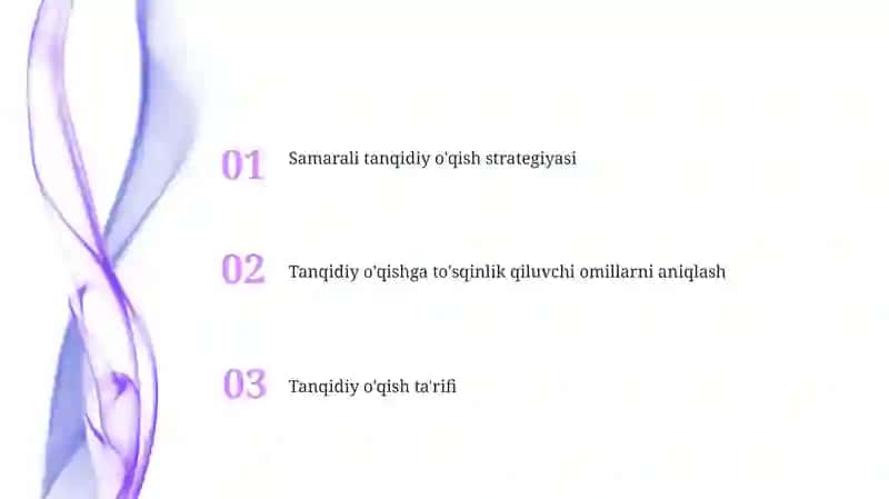 Tanqidiy o'qish va samarali amalga oshirish omillari 2
