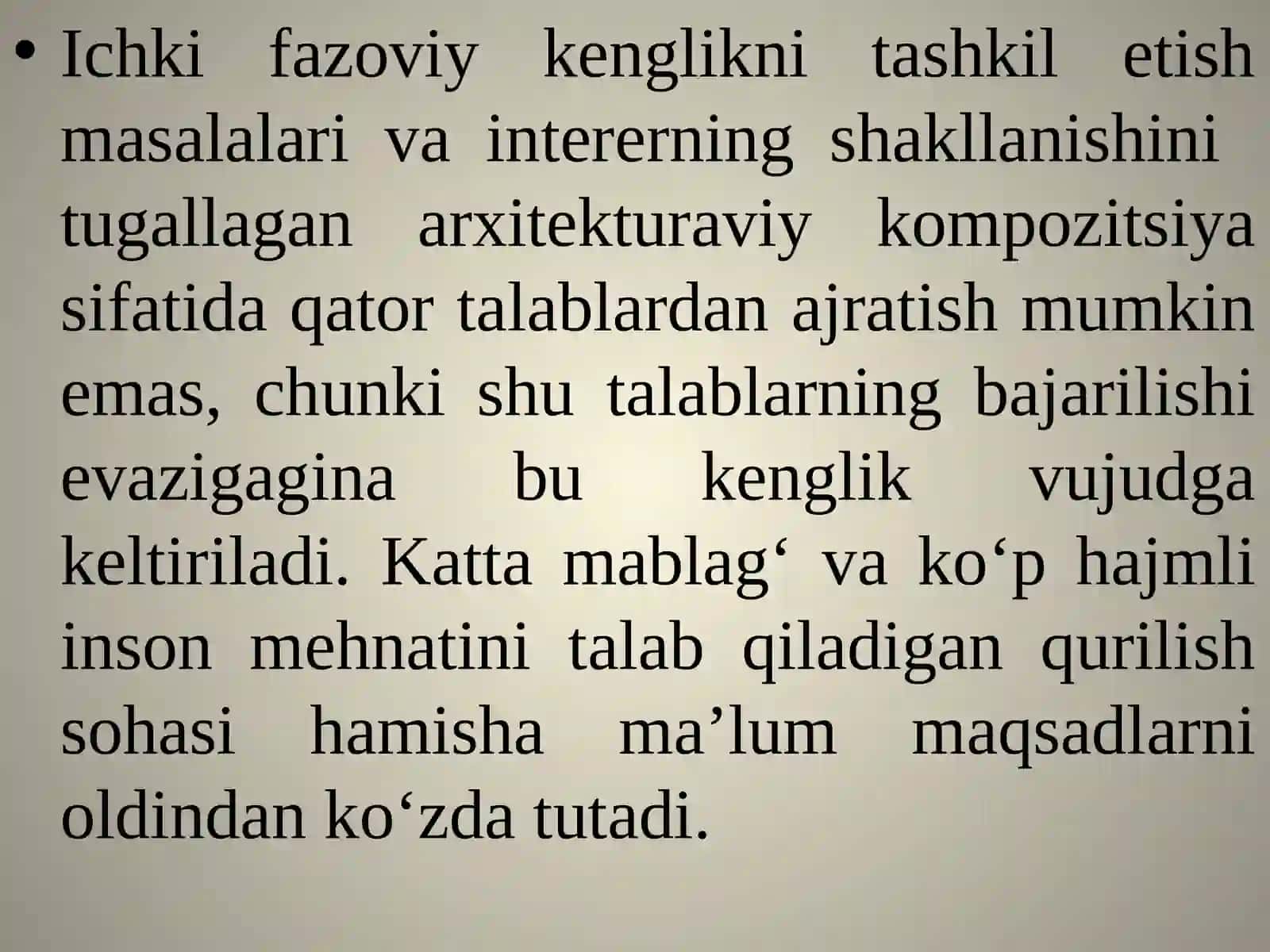 17-мавзу:Mehmonxona intereri va lanshaftini yaratishda ergonomik talablar tushunchasi 2