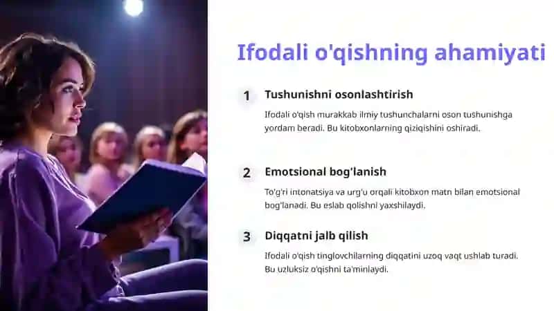 Ilmiy ommabop asarlarni ifodali o'qish 2