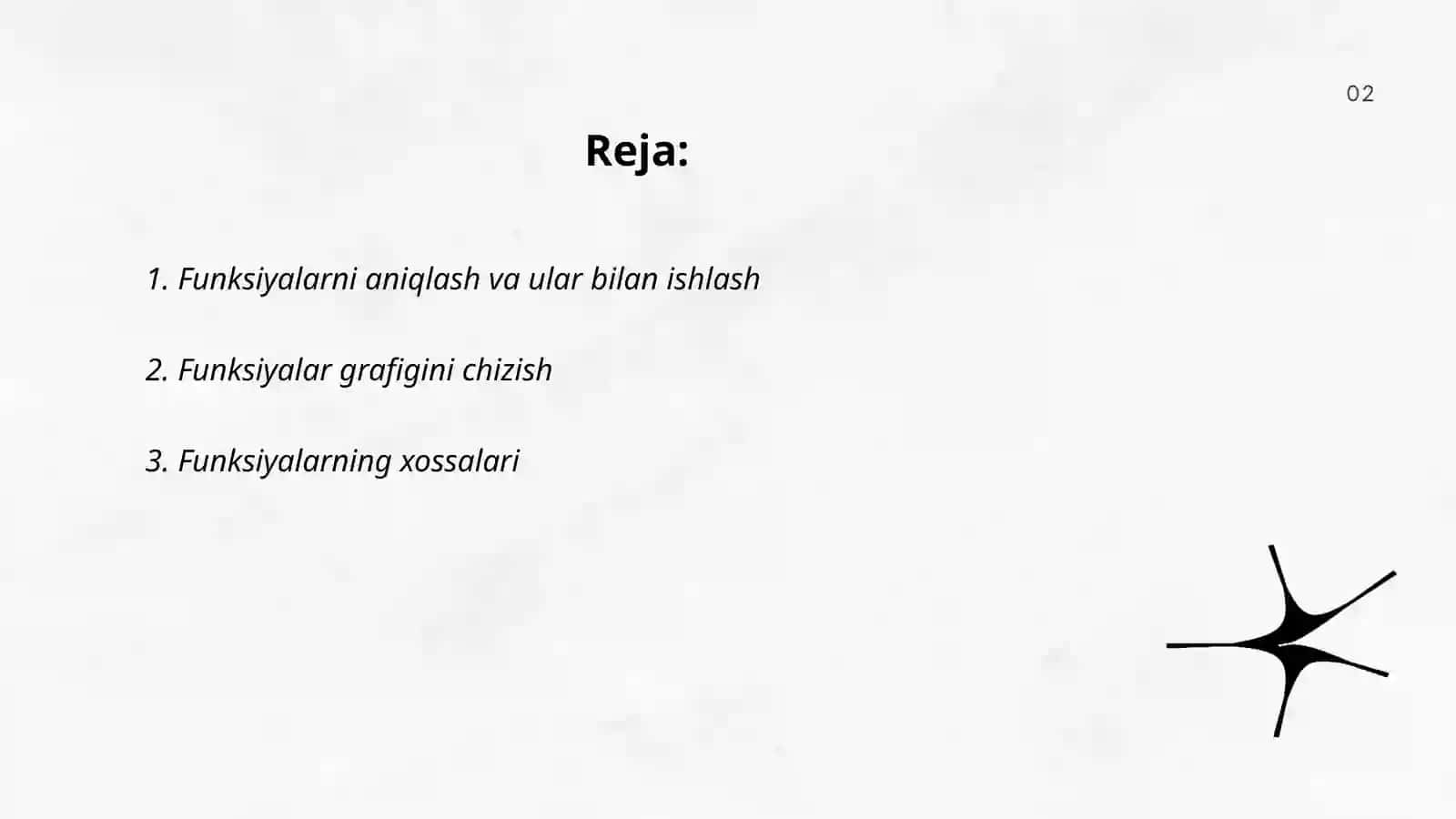 Funksiyalar mavzusi bo'yicha o'yin texnologiyasiga asoslangan o'yin mashg'ulotini loyihalashtirish 2