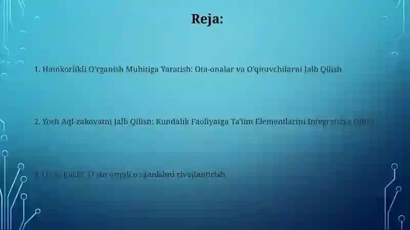 Maktabgacha ta'lim tashkilotlarida ta'limiy faoliyatga rahbarlik qilish 2