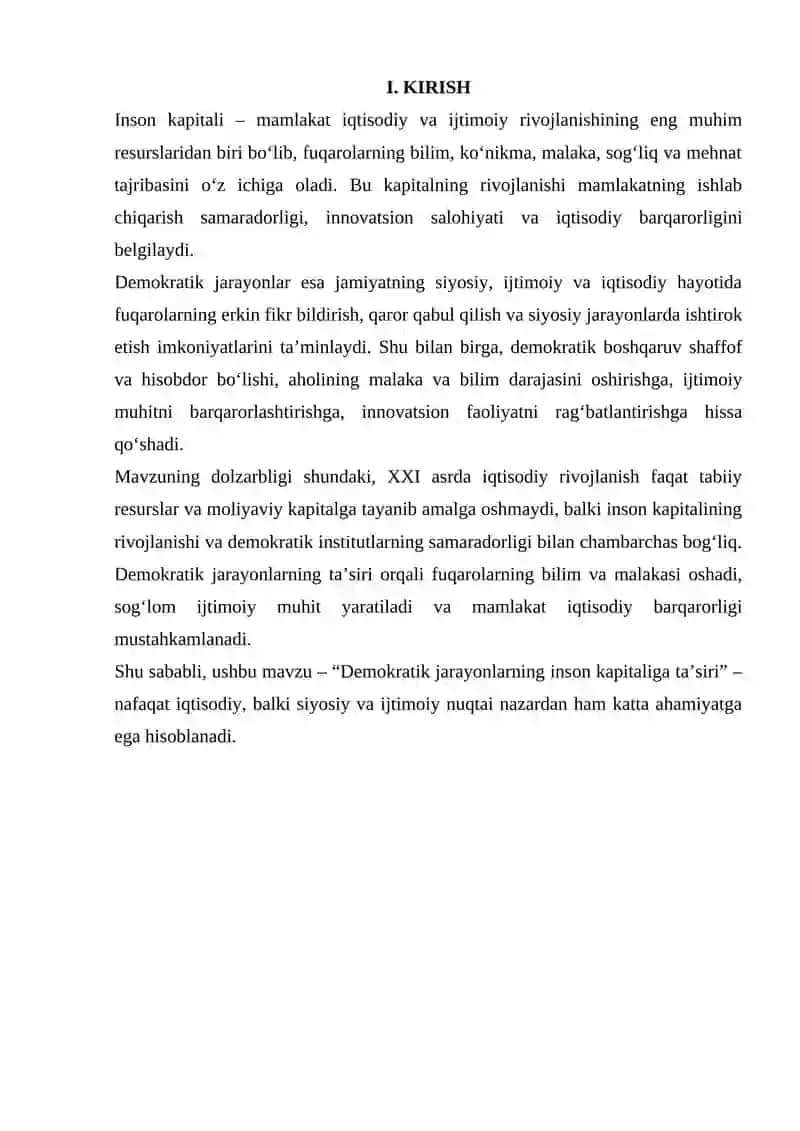 DEMOKRATIK JARAYONLARNING INSON KAPITALIGA TA'SIRI 2