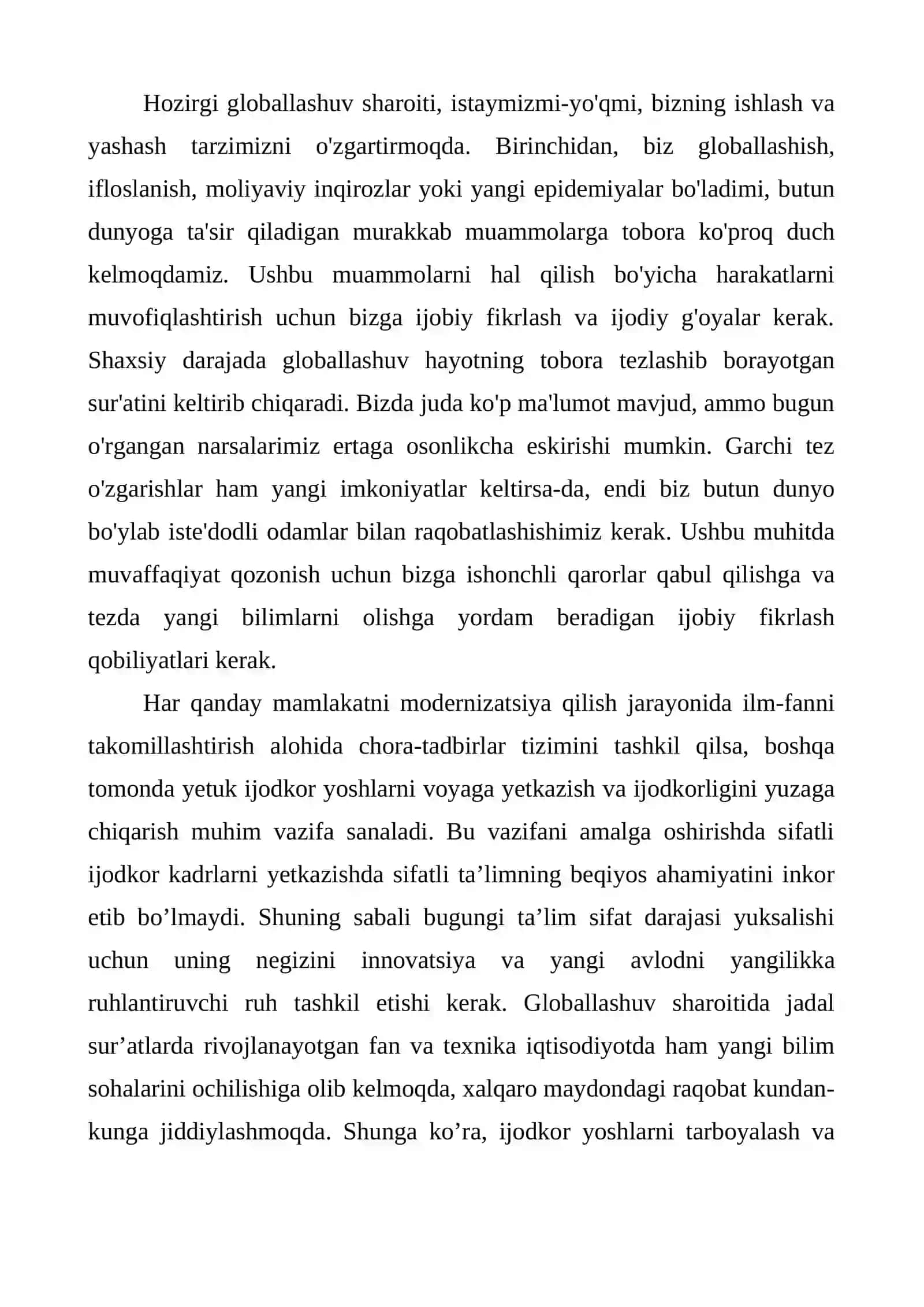 Kreativ fikrlash kursi 2