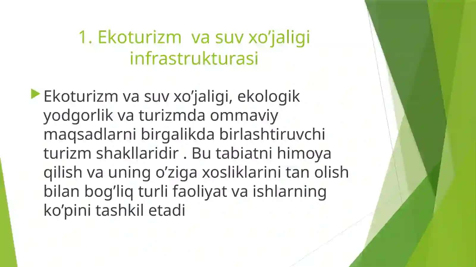 Suv xo’jaligi infrastrukturasi sifatida ekotizimlar investitsiyalarni jalb qilish 2