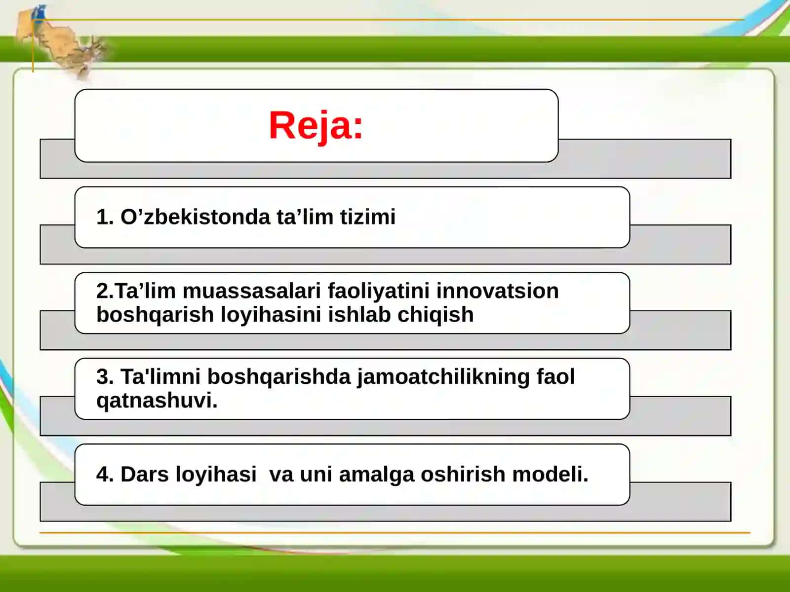 O'zbekiston Respublikasi ta’lim tizimi muassasalari menejmenti 2