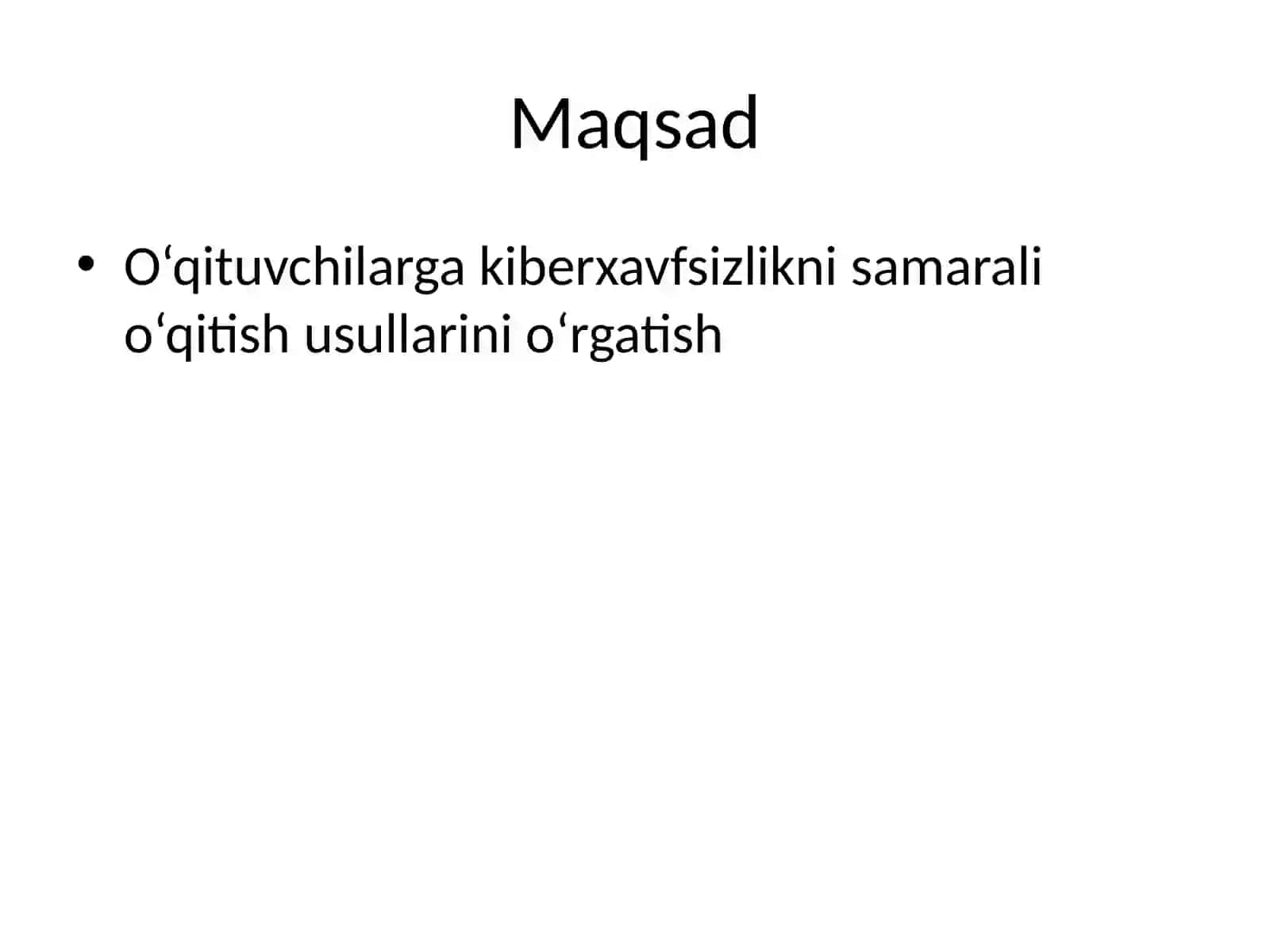Kiberxavfsizlikni o‘qitish metodikasi 2