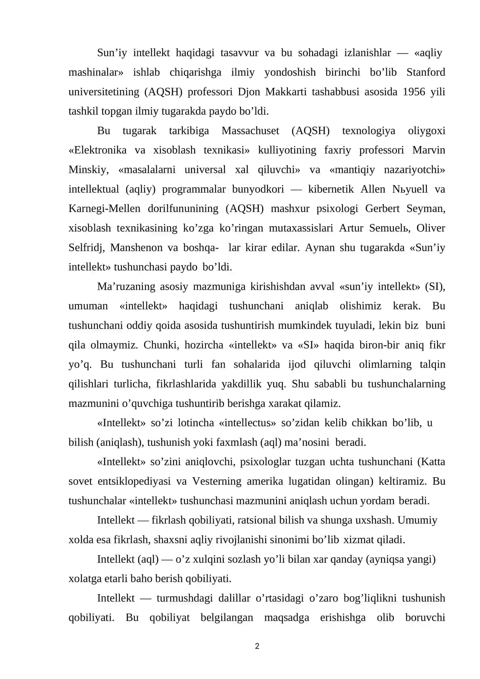 BIZNES INTELLEKT LOYIXASI REJASI 2