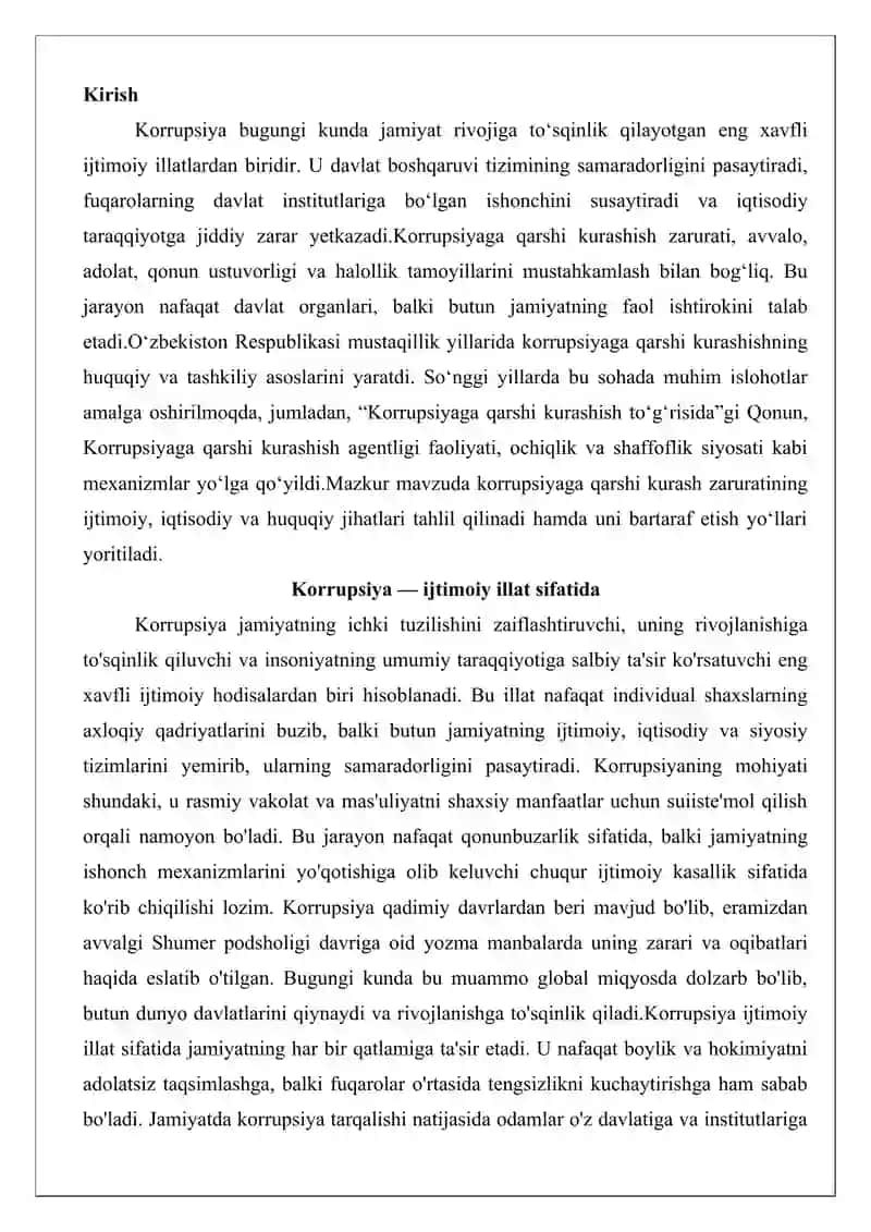 Korrupsiyaga qarshi kurash zarurati 2