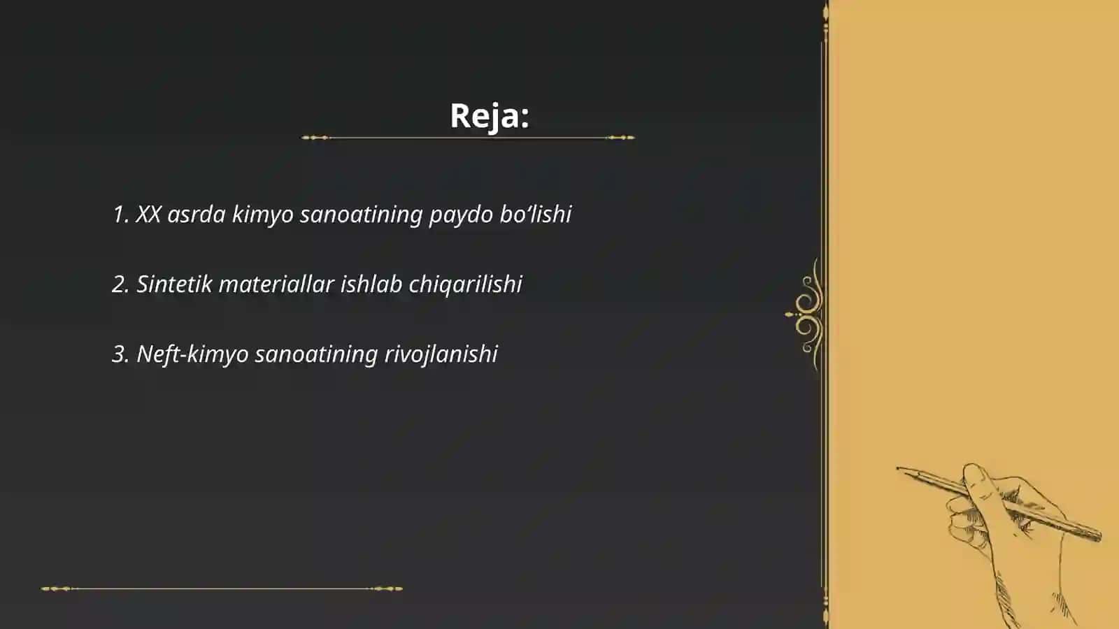 XX asrda kimyoviy rivojlanish tarixi 2