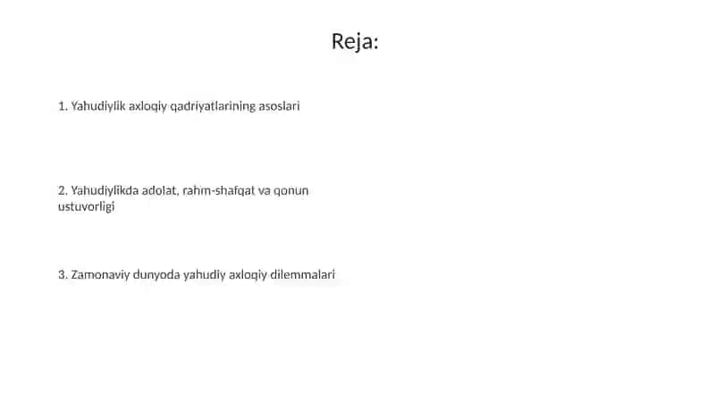Yahudiylik axloqiy qadriyatlarining asoslari 2