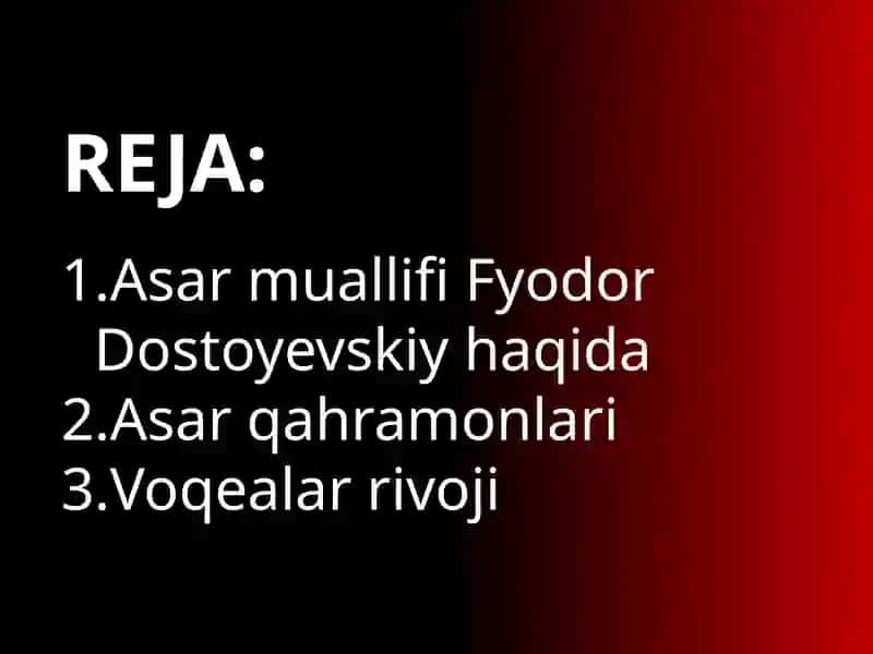 Jinoyat va jazo asari uchun taqdimot 2
