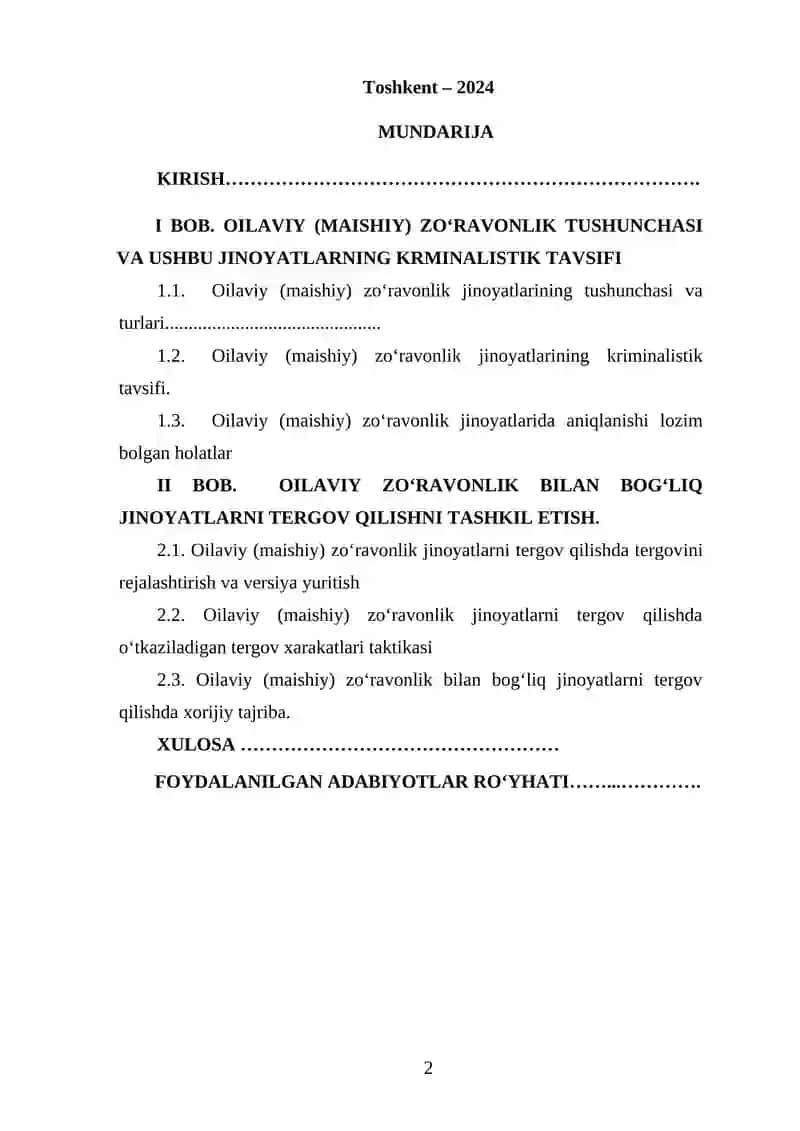 ОILАVIY (MАISHIY) ZО‘RАVОNLIK JINОYАTLАRINI TERGОV QILISH USLUBIYОTI 2