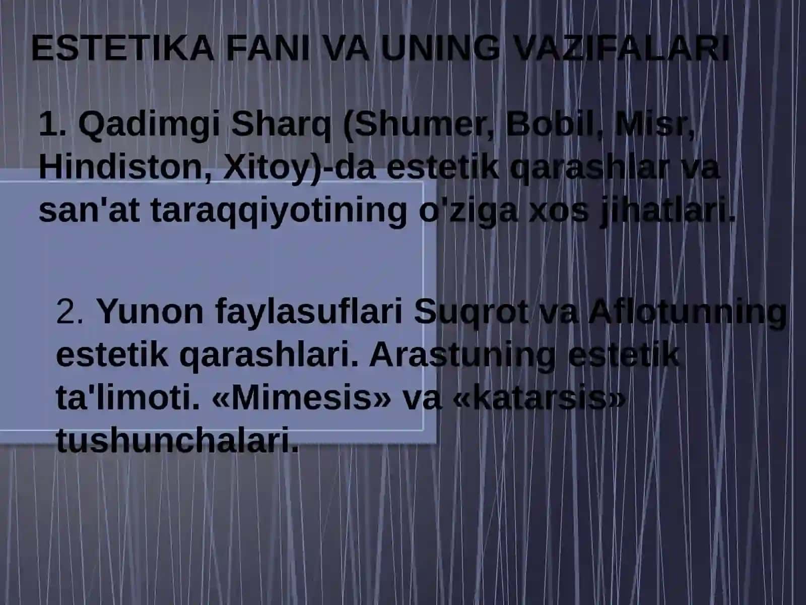 ESTETIKA FANI VA UNING VAZIFALARI 2