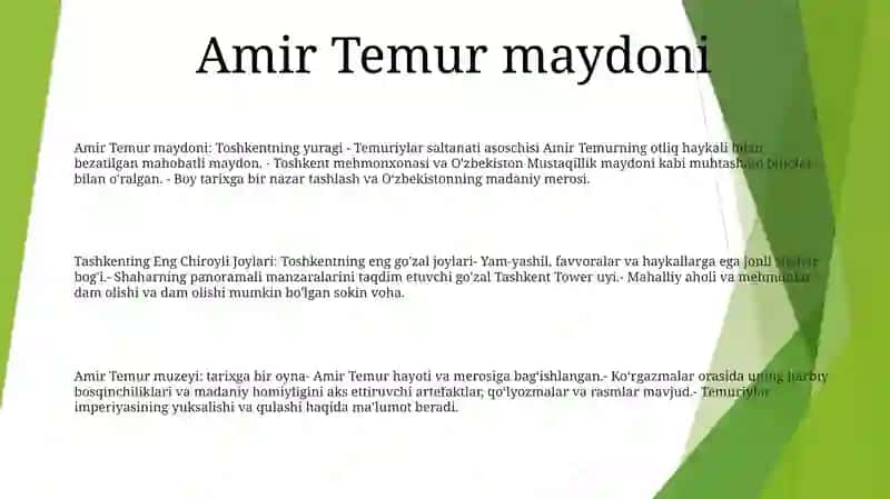 Tashkentning Eng Chiroyli Joylari 2