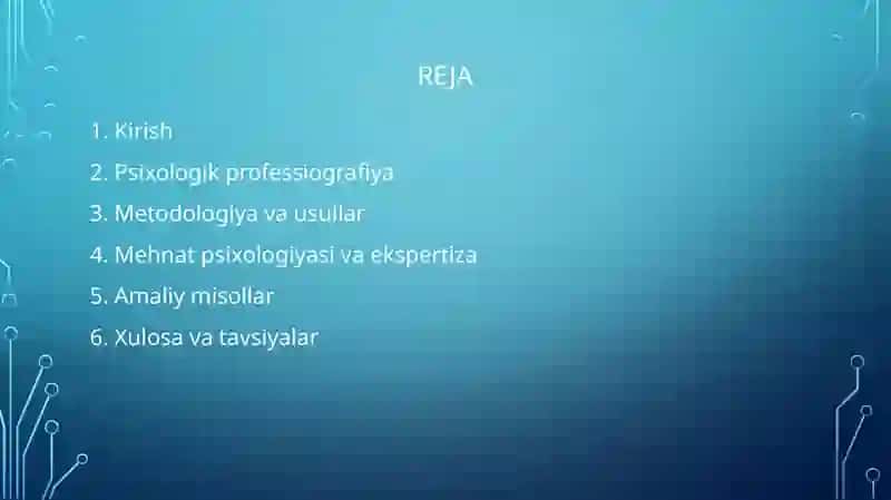 Psixologik professiografiyasi mehnat psixologiyasi ekspertizasi 2