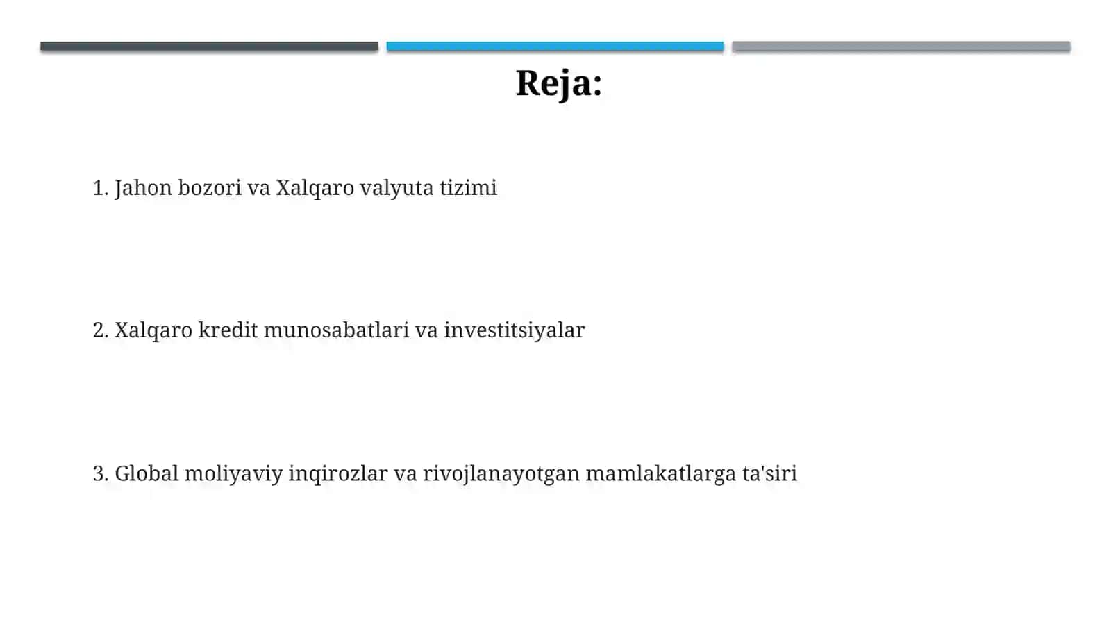 Jahon bozori. Xalqaro valyuta va kredit munosabatlari 2