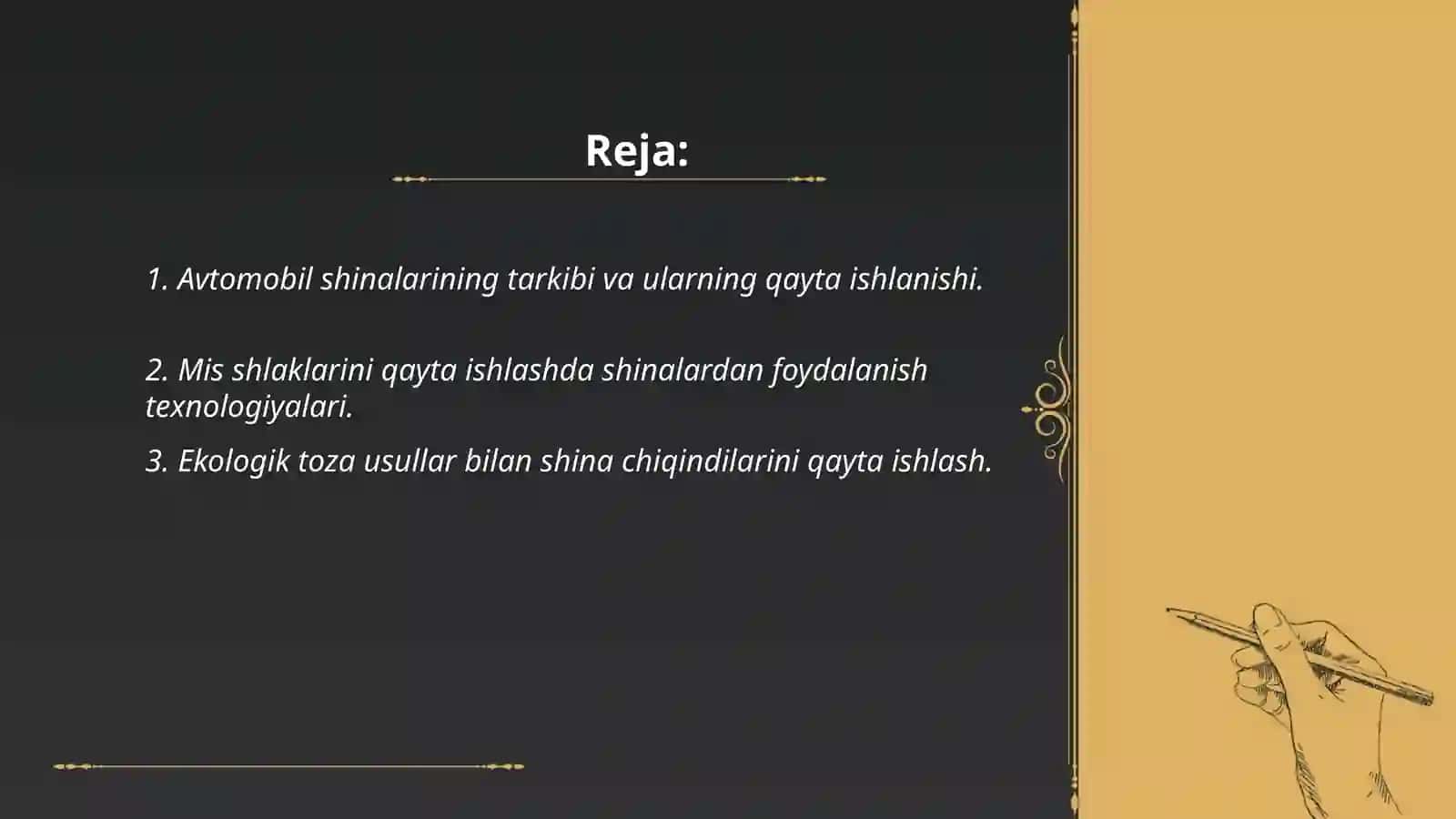 AVTOMOBIL SHINALARI CHIQINDILARIDAN FOYDALANIB MIS SHLAKLARINI QAYTA ISHLASH 2