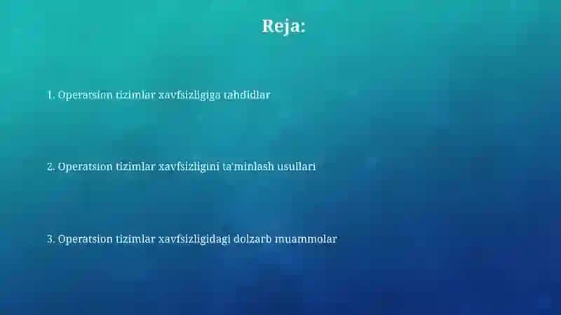 Operatsion tizimlar xavfsizligi 2